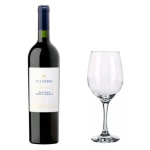 Vino H J Fabre Reserva Malbec Petit Verdot + 1 copa de vino